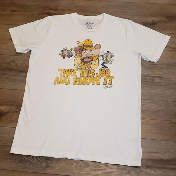 NWOT Midnight Rider Johnny Paycheck Take This Job & Shove It Unisex Tee Sz Large - Picture 6 of 10